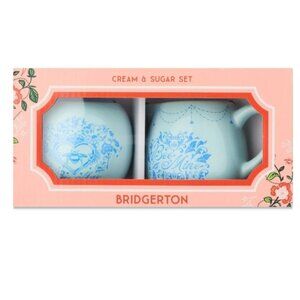 Bridgerton Cream and Sugar Set In Blue and White NIB